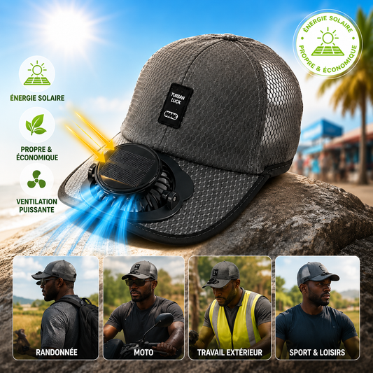 Casquette Ventilée Solaire™, avec port USB.