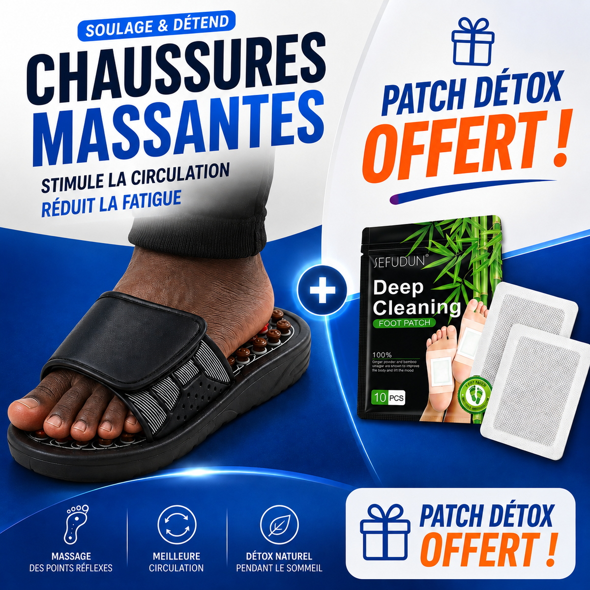 Chaussures Massantes + Patch Détox OFFERT